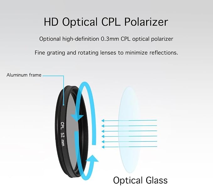 52mm Clip-On CPL Phone Camera Lens Filter, Polarizer Circular Filter, Ultra Slim Multi- Coated CPL Filter Compatible with iPhone 17/16/15/14/13 Samsung - Image 6