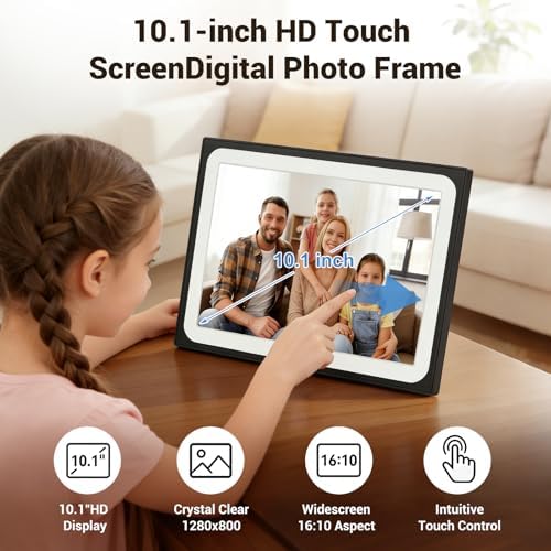 Uhale Digital Picture Frame 10.1 Inch HD Touch Screen Digital Photo Frame WiFi Enabled,16GB Storage,Auto-Rotate,Free Photo and Video Sharing to Family - Image 3
