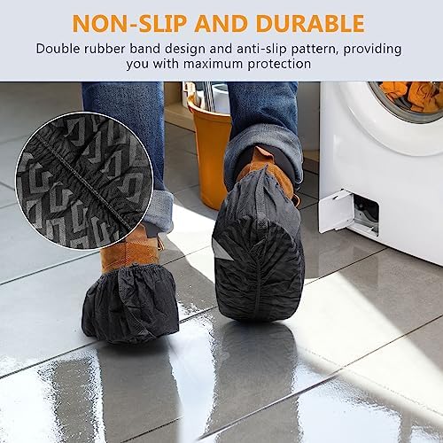squish Shoe Covers Disposable Non Slip, 100 Pack(50 pairs) Thick Extra Disposable Boot Covers Slip Proof Shoe Cover for Indoors Outdoors Recyclable Protector Covers Fits Virtually Most Shoes - Image 5