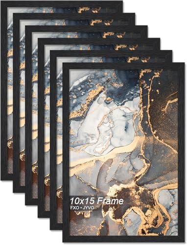 Fxojyvo 10x15 Picture Frame Set of 6 Black Engineered Wood Wall Hanging by Fxojyvo