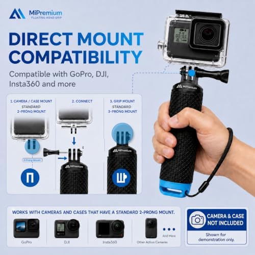 Floating Hand Grip Waterproof Monopod for GoPro Hero 13 12 11 10 9 8 7 6 5 - Image 2
