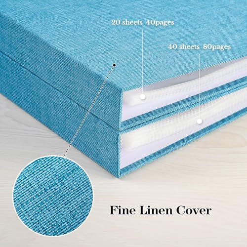 Mublalbum 10x10 Inch 3 Ring DIY Scrapbook Photo Album 40 Pages, Blue - Image 6