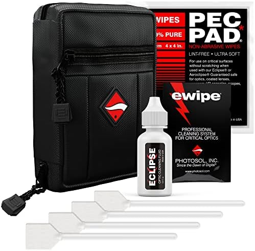 Photographic Solutions Digital Survival Kit - Type-1 (20mm) Sensor Swab, PEC-PAD Photo Wipes, E-Wipe Packet, Eclipse Optic Cleaning Fluid - Camera Cleaning Kit with Travel Bag by PhotographicSolutions