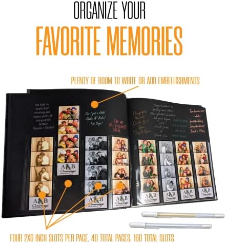 2x6 Strip Album, Black Cover Black Pages, 2 Gel Pens, 10pk - Image 2