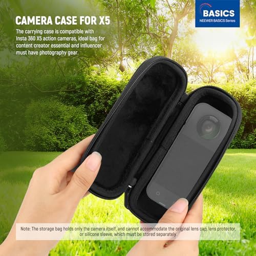 NEEWER BASICS Carrying Case Compatible with Insta 360 X5, Portable Small Travel Protector Hard Shell Protective Storage Bag with Carabiner, Action Camera Accessories Compatible with Insta360 X5, PB032 - Image 2