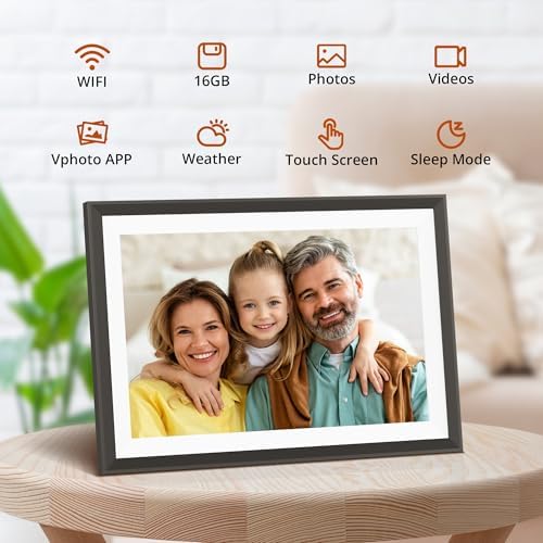 Dragon Touch 10.1'' WiFi Digital Picture Frame with Dual Swappable Snap Frames – 1280×800 HD IPS Touch Screen, Auto-Rotate, Instantly Share Photos/Videos via Free App, Gift for Birthday, Wedding, Mom - Image 4