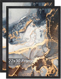 Fxojyvo 22x30 Picture Frame Set of 2 Black Engineered Wood Wall Hanging by Fxojyvo