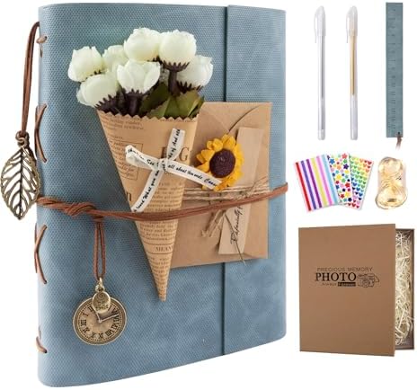 Scrapbook Photo Album 100 Pages, 60 Page Self Adhesive+40 Page Kraft Paper by ALKALO