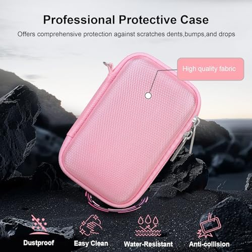RAIALL Camera Case for Canon PowerShot SX740/ SX730/ SX720/ SX710/ SX620/ SX610 HS Digital Camera, SX740/ SX730 Vlogging Camera Travel Hard Bag, Mesh Pocket for Battery, SD Card and Cable, Pink - Image 6