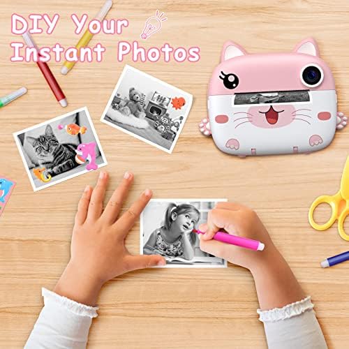 Kids Camera Instant Print, 3.0" HD Screen Kids Instant Cameras, Christmas Birthday Gifts for Girls Boys 3 4 5 6 7 8 9 10 Year Old, Portable Toddler Travel Toys with 32GB Card & 3 Rolls Printer Paper - Image 6