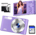 Digital Camera 4K, 44MP Autofocus Compact Digital Camera, 64GB, 2 Batteries by KPMORLY