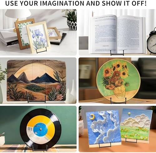 12 Pack 6"Plate Stands for Display,Metal Plate Holders Display Stands Can Be Used for Picture Stands,Book Stands for Display,Plate Display Stands,Easel,Photo Frame Stands,Plaque Stands,Desktop Stand. - Image 3
