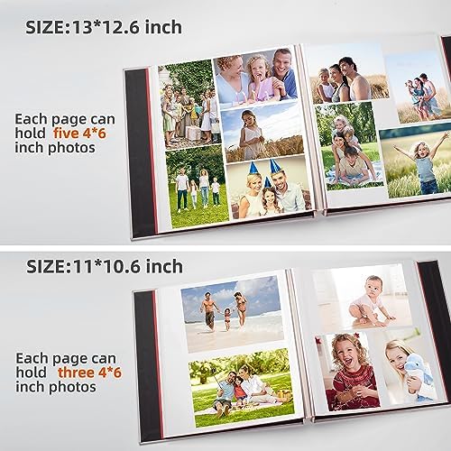 HoneyTolly Large Photo Album Self Adhesive, DIY Scrapbook Album for 3x5 4x6 8x10 Pictures, 60 Pages Linen Cover Memory Book, Ideal Gift for Family Wedding Baby Christmas Anniversary(Beige) - Image 4