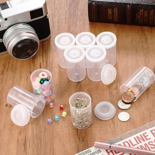 Wenqik 50 Pcs Film Canisters with Caps for Rockets 35 mm Plastic Empty Film Canister Holder Camera Reel Containers for Beads Fish Hook Keys Small Accessories Storage(Clear) - Image 7