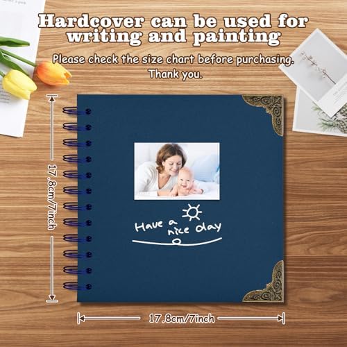 Scrapbook Album 7x7 Inch - Hardcover Kraft Paper Photo Album with 40 Pages, Memory Book for Wedding, Anniversary, Family, Christmas, Baby Shower, Ideal for Preserving Precious Moments - Image 2