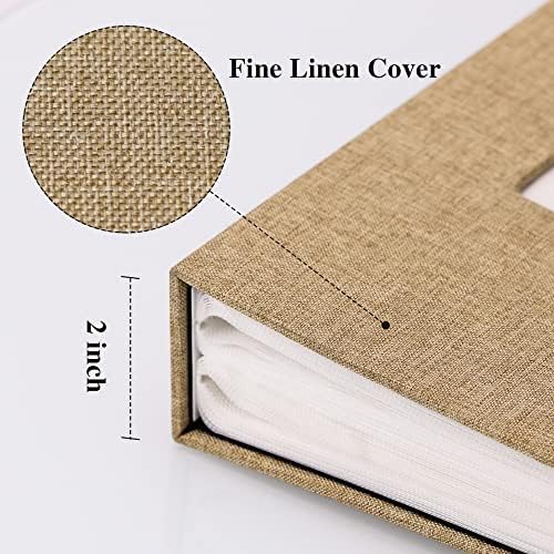 Vienrose 4x6 Photo Album,300 Pockets,Linen Cover with Window,Khaki - Image 4