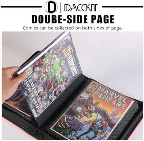 D DACCKIT Comic Binder，Comic Book Album with Sleeves Fits Regular Comics and Comic Bagged and Boarded - Comic Storage Binder Holds 24 Comic Books（Model A， Purple） - Image 5