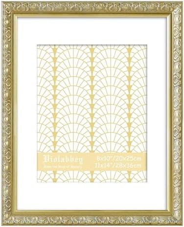 VIOLABBEY 11x14 Picture Frame Gold, Ornate Vintage Photo Frame by violabbey