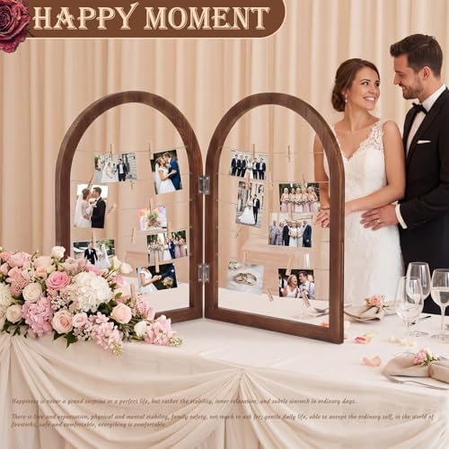 Briwooody 2 Panel 24 x 18 Inch Photo Display Board Frame - Image 4