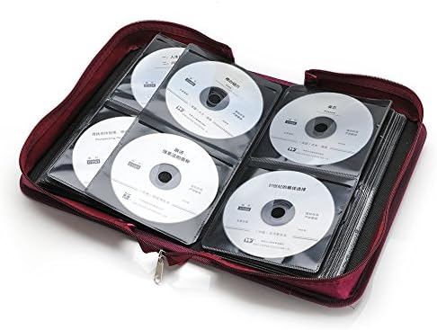 CCidea CD Case DVD Storage Holder, 128 Capacity DVD Cases Organizer CD Plastic Protective Carrying Binder,Portable Cd Wallet for Home Travel (Red), 128-red, L11.4 xW 6.4 x H3.5 INCH, Beauty Case - Image 2