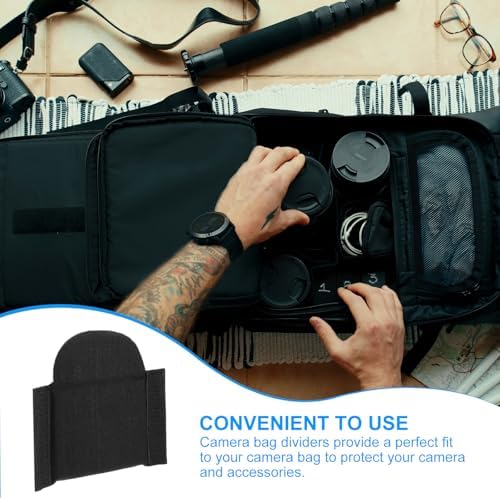 PATIKIL Camera Bag Divider, 2Pcs 6.5"x6.3"x0.55" Shockproof Camera Bag Inserts Separator Pad Protective Lens for Nikon Camera DSLR Protect Bag Organizer Universal Divider Cushion, Black - Image 4