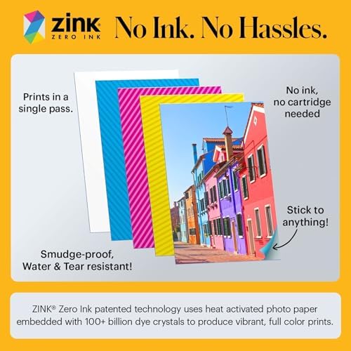 Kodak Printomatic+ Full Color Instant Print Digital Camera Gift Bundle + Case + Zink 2x3 Sticky Back Photo Paper 20pk + Album + Sticker Sets + Sticker Frames + Hanging Frames + Markers - Blue - Image 4