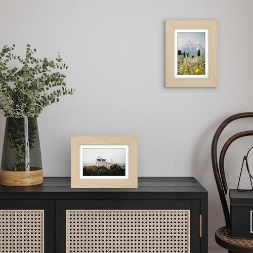 Americanflat 5x7 Picture Frame - Matted to 4x6 - Natural Oak - Image 4