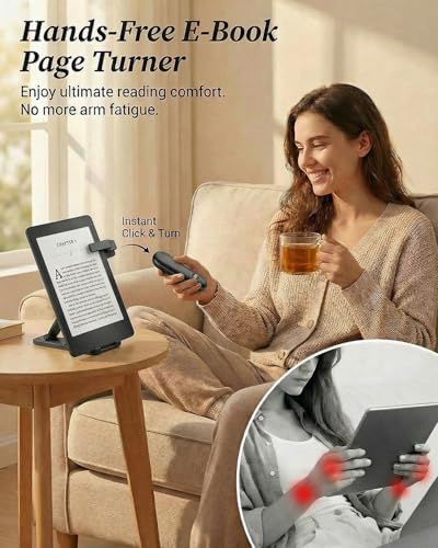 RF Remote Control Page Turner with Upgrade LCD Power Display, Wireless Reading Clicker for Kindle Paperwhite Kobo Oasis iPad, Phone Camera Remote Trigger, 36-Month Warranty (Black) - Image 3