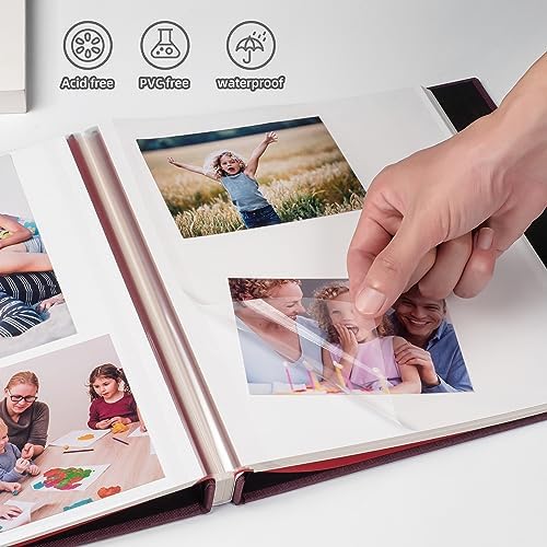 HoneyTolly Large Photo Album Self Adhesive, DIY Scrapbook Album for 4x6 8x10 10x12 Pictures, 60 Pages Linen Cover Memory Book, Ideal Gift for Family Wedding Baby Christmas Anniversary(Purple) - Image 4