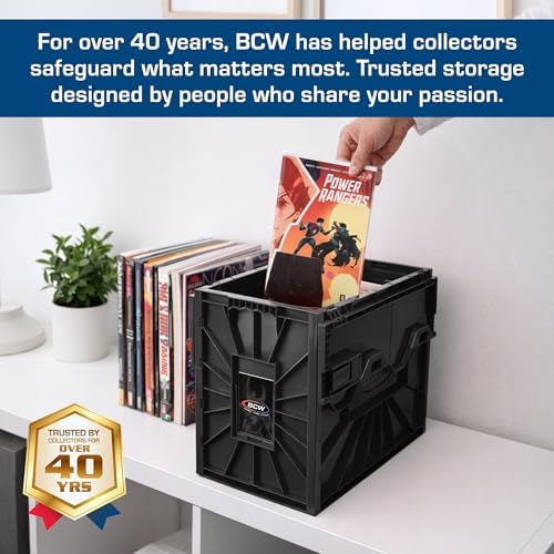 BCW Short Comic Book Bin, Holds 150 Comics Each, Black, 5 Pack - Image 3