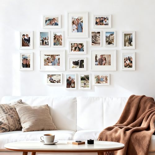 upsimples Picture Frames set of 19, Including 8x10, 5x7, 4x6 White Frame - Image 6