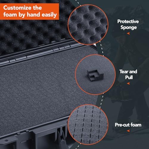 Lykus HC-3910 Waterproof Hard Case with Foam, Inner Size 14.76*7.91*3.86in - Image 2
