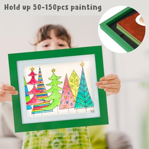 2 Pack 10x12.5 Front-Opening Kids Artwork Frames Changeable (Green) - Image 5