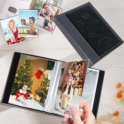Artmag Small Photo Album 4x6 2 Pack, Each Pack with 26 Clear Pages Holds 52 Vertical Photos for 4x6 Picturs, Artwork or Postcards Storage (Black) - Image 3