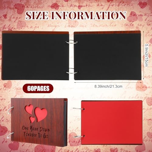 Cinnvoice Our First Year Scrapbook, 1-Year Down Photo Album for Couples Handmade DIY Memory Notebook Family Photo Album for Couples Husband Wife Memory Book(One Year Down) - Image 2