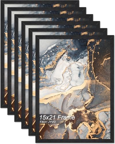 Fxojyvo 15x21 Picture Frame Set of 6 Black Engineered Wood Wall Hanging by Fxojyvo