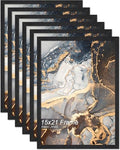 Fxojyvo 15x21 Picture Frame Set of 6 Black Engineered Wood Wall Hanging by Fxojyvo