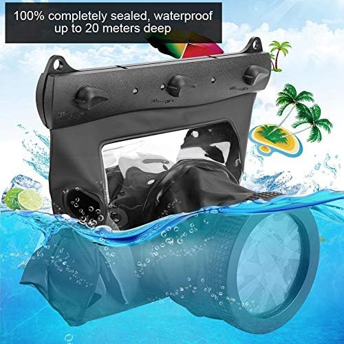 Underwater Camera Housing Case, 20 Meter Waterproof Protective Pouch Bag for DSLR SLR Mirrorless Cameras (Black) - Image 3
