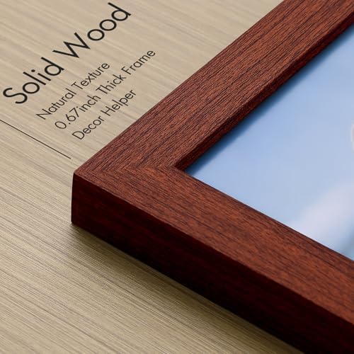 Vittanly 4x6 Picture Frame Made of Solid Wood for Wall or Tabletop, Brown - Image 3