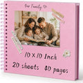 10x10 Inch DIY Scrapbook Album 40 Pages (20 Sheets), Hardcover Kraft Paper by QIQUWU