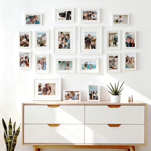 upsimples Picture Frames set of 19, Including 8x10, 5x7, 4x6 White Frame - Image 5