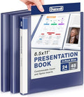Dunwell Presentation Binder 24-Pocket, 8.5x11 Plastic Sleeves, 3 Pack, Blue by Dunwell