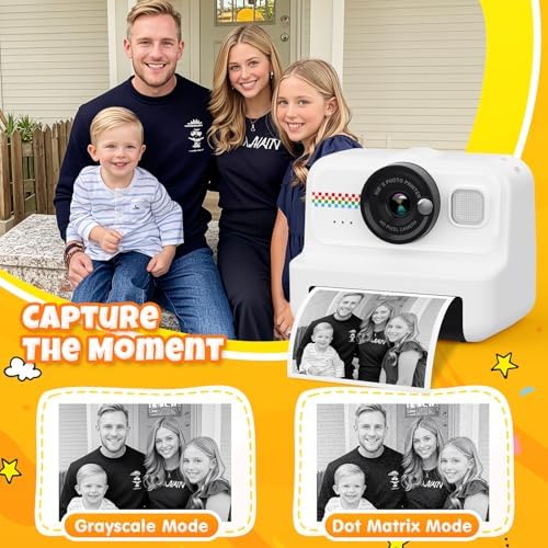 HiMont Kids Instant Print Camera, 1080P HD Kids Camera Instant Print with 3 Rolls Print Paper & 32GB Card, Ideal Kid Toys Gifts for Boys & Girls Age 3-14 (Black) - Image 3