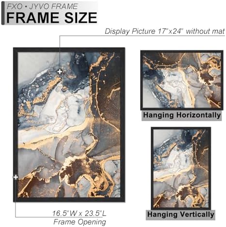 Fxojyvo 17x24 Picture Frame Set of 6 Black Engineered Wood Wall Hanging - Image 4