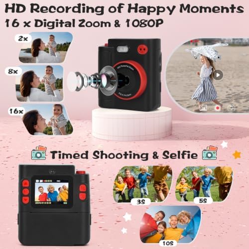 Cudinham Kids Camera Instant Print, Gifts for Age 3-12 Kids, 5 Rolls Paper - Image 3