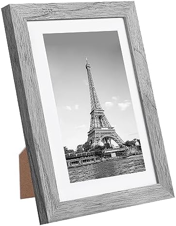 upsimples 5x7 Picture Frame Set of 10, Display Pictures 4x6 with Mat or 5x7 Without, Multi Photo Frames Collage for Wall or Tabletop Display, Gray - Image 3