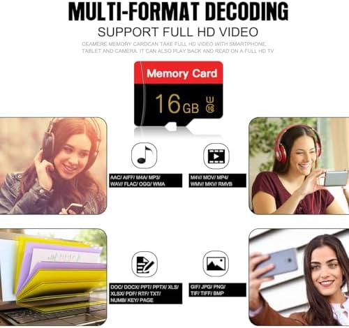 2 Pack Micro Memory Card 16 GB with Adapter, C10/UHS-I/A1, TransFlash Card, TF Card for Camera, Smartphone, Tablet, Drone (Red 16GB*2-S) - Image 3