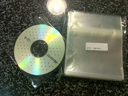 100 Pcs 4 7/8 X 4 7/8 Clear CD DVD Disc Sleeves - Non Paper (by UNIQUEPACKING) by UNIQUEPACKING
