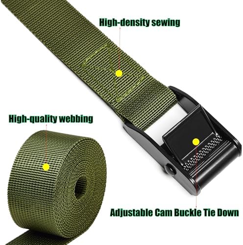 Heavy Duty Trail & Game Camera Mount Straps Belts Hunting Camera Tree Mounting Strap Belts Kit, Tie Down Straps with Buckle Portable UV Resistant and Foldable Nylon Fiber Strap Hunting Accessory 4 Pcs - Image 3