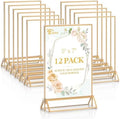 EHWINE 12 Pack 5x7 Gold Acrylic Sign Holders, Double-Sided Tabletop Stand by EHWINE